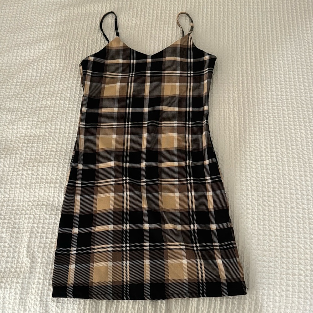 Cute checker print mini dress